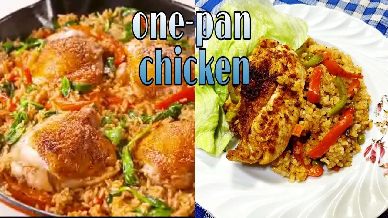 Paprika Chicken & Rice in one pan اسرع فراخ و خضار و أرز بالببريكا و في طاسة واحده