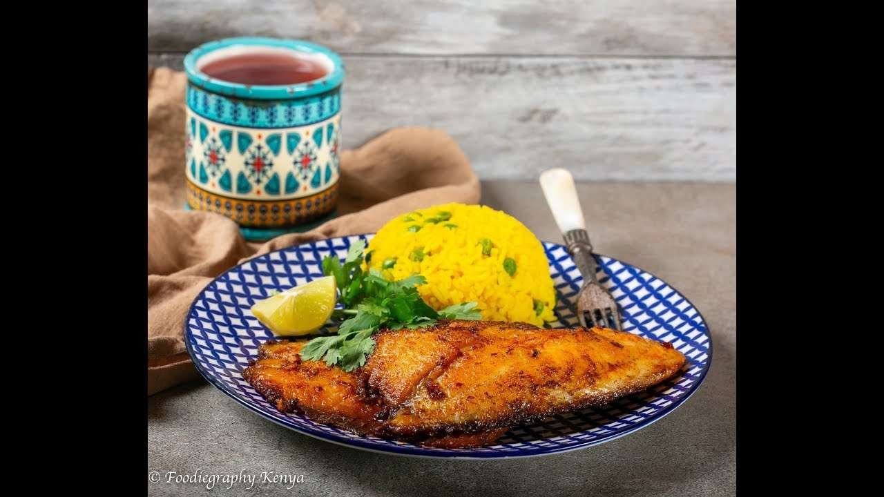 Paprika Butter Fish with Turmeric Rice