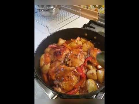 Honey Paprika Chicken Thighs with vegetables
