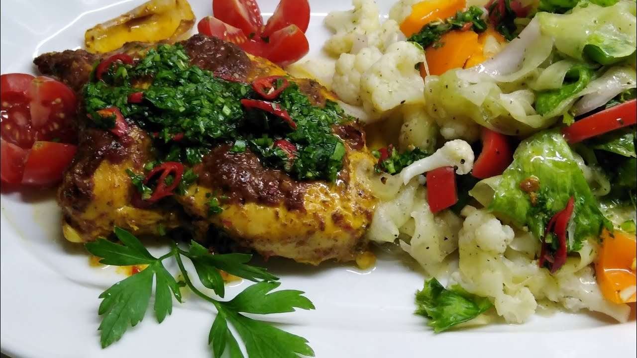 HEALTHY GRILLED CHICKEN WITH SALAD DINNER RECIPE