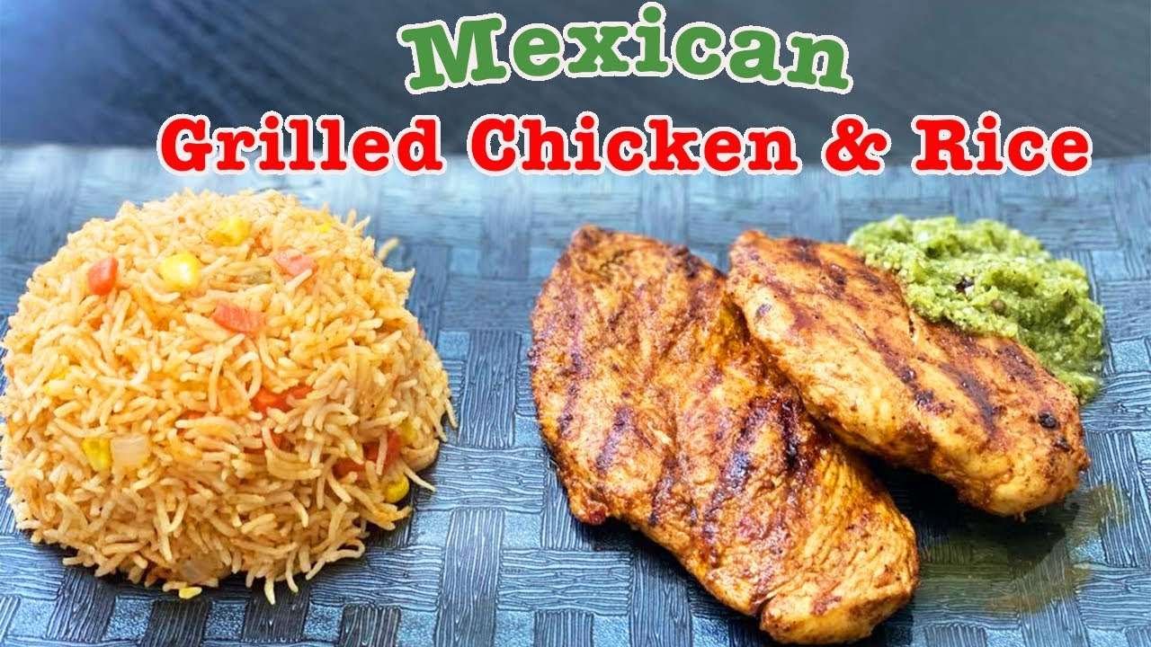 Mexican Rice and Mexican Grilled chicken With Chimichurri Sauce Recipe. How to make Mexican Rice