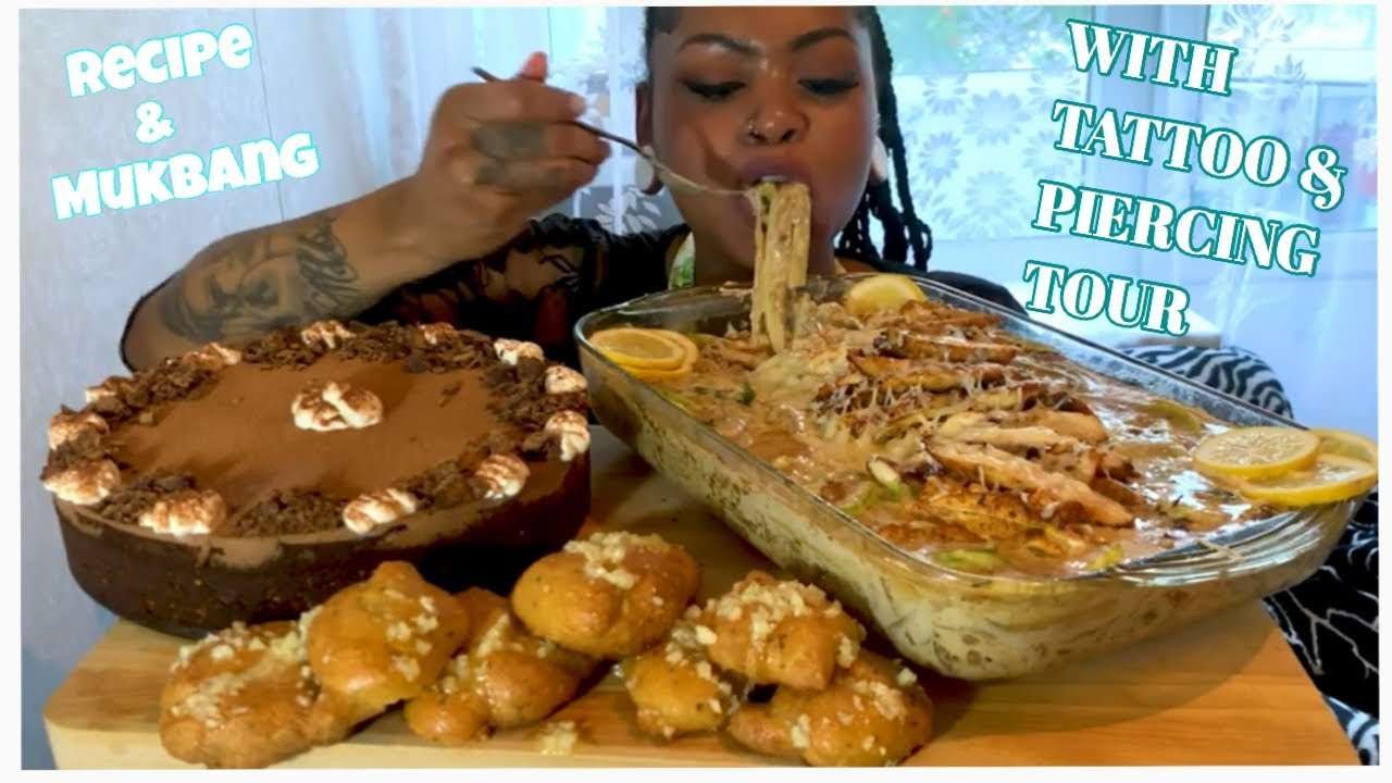 The Best Chicken Alfredo & Chocolate Cheesecake Recipe Ever!! + Mukbang 먹방[KETO]