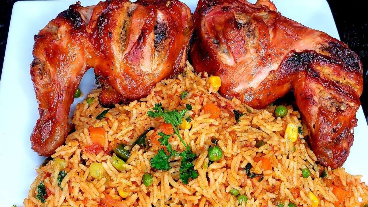 How to make Tastiest Fried Rice and Grilled Chicken | No Soy sauce | No Eggs