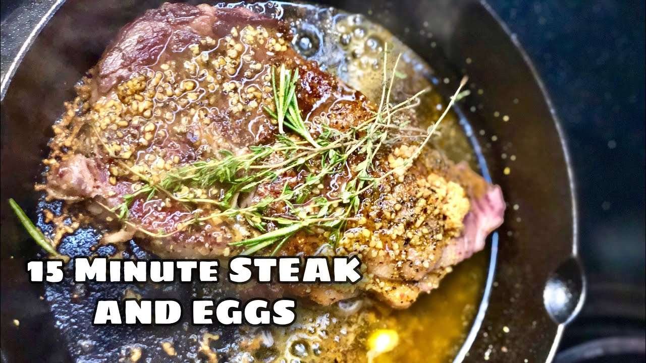 EASY STEAK AND EGGS BREAKFAST IN UNDER 15 MINS | BEST RIBEYE STEAK AT HOME 2020 | AIR FRYER RECIPES