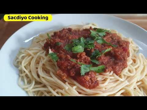 SPAGHETTI AND MINCE # BASTO IYO HILIB SHIISHIID.
