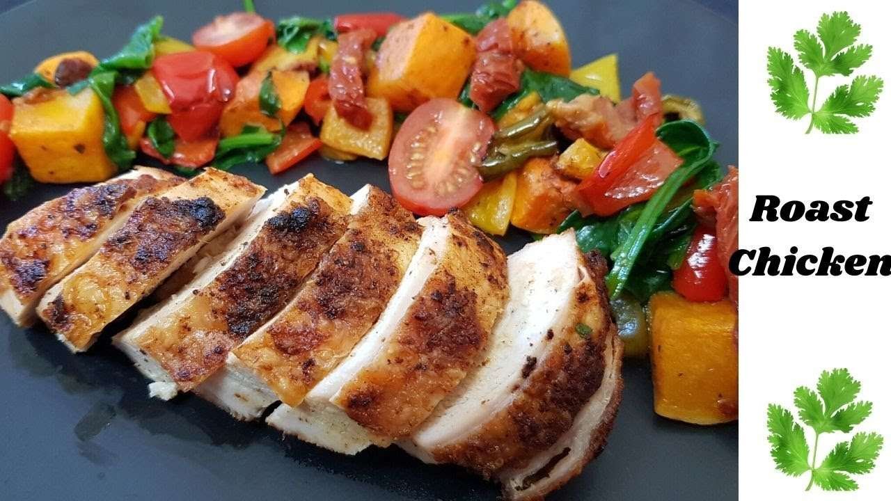 Paprika roast chicken and Butternut squash salad