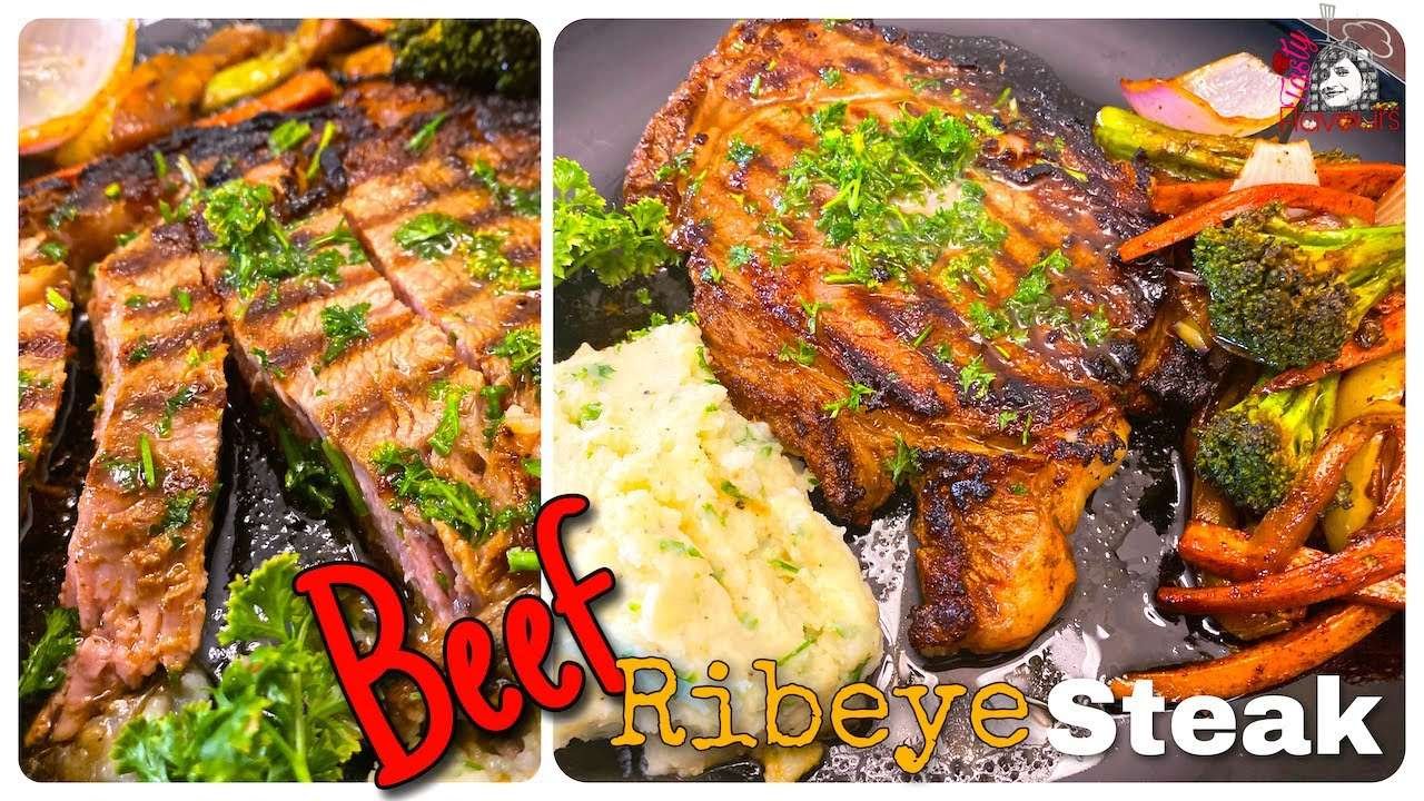 Beef steak | বীফ স্টেক | How to make Ribeye Beef Steak Recipe|Sauteed vegetables|Mash Potatos Recipe
