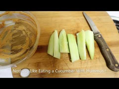 Eat A Cucumber From The Garden. With Hummus.