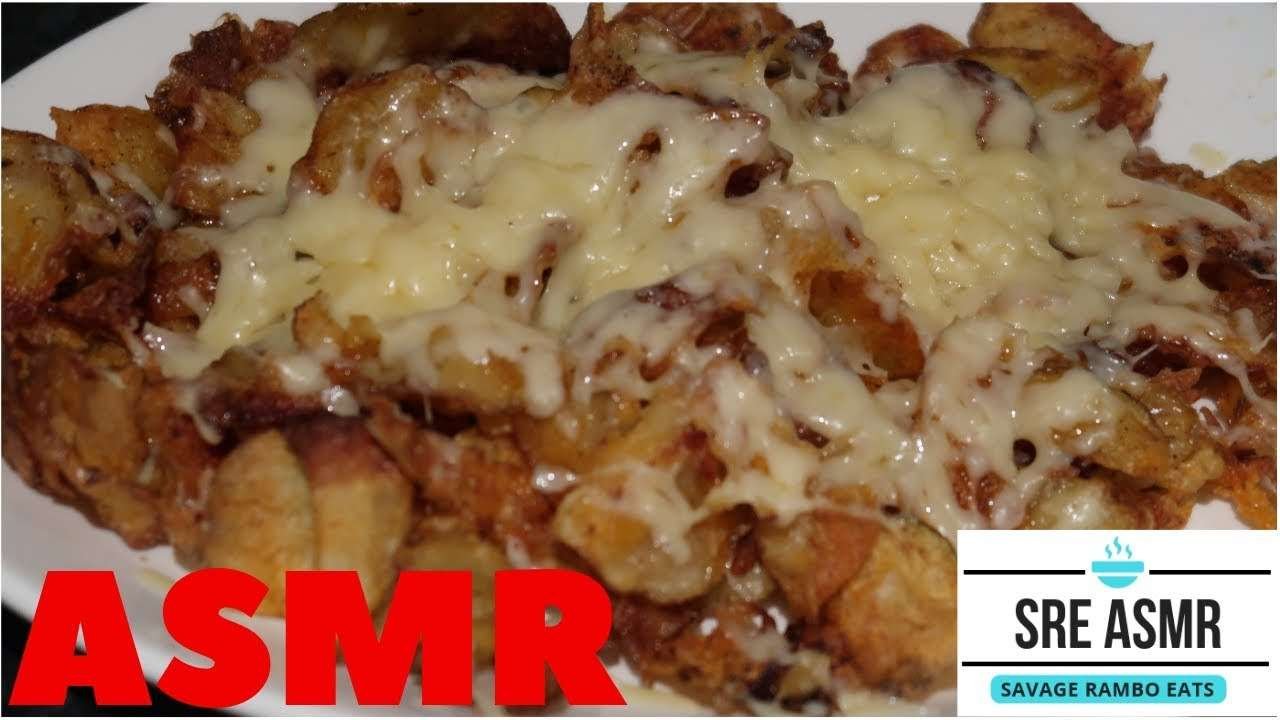 ASMR Homemade Potato Chips Smoked Paprika and Grated Cheese  Crunchy EATING SOUNDS NO TALKING