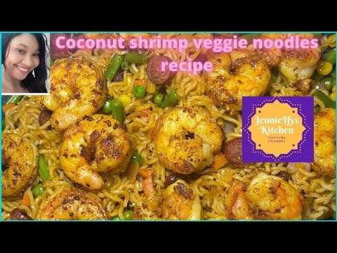 Coconut 🥥 Shrimp 🍤 Veggie🌽 🌶 🍅 Noodles Recipe/ JennieIfy'sKitchen