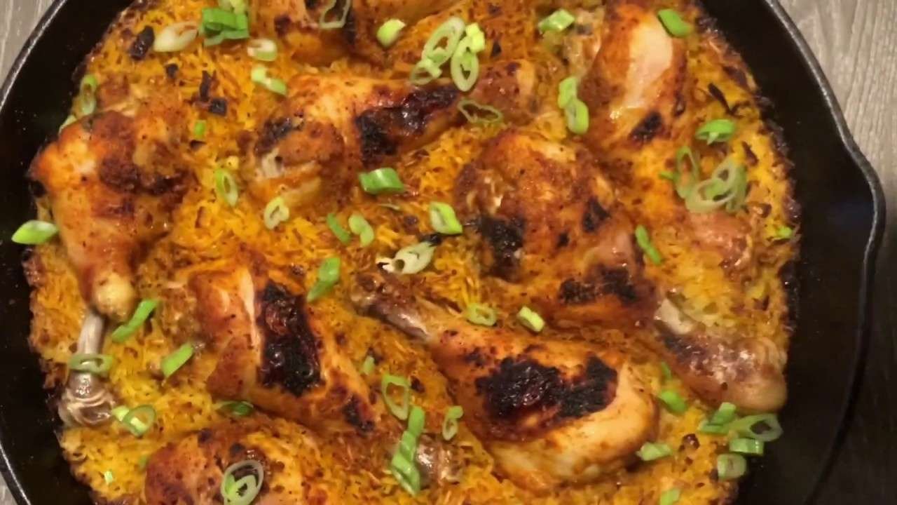 COOK WITH ME – DINNER IDEA: Baked Chicken with Yellow Rice