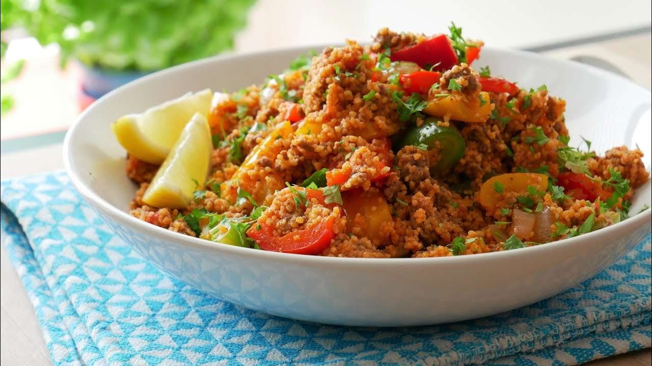 Couscous Pfanne mit Hackfleisch & Paprika (Rezept) || Couscous Stir Fry with Beef & Paprika (Recipe)