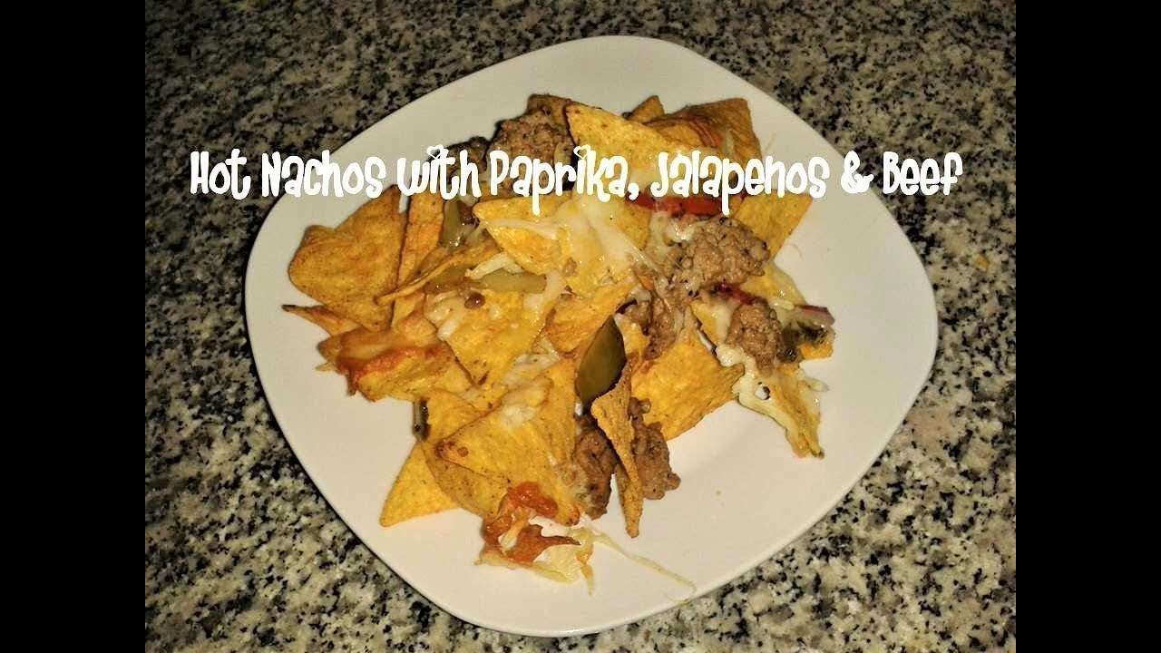 Hot nachos with paprika, jalapenos & beef recipe
