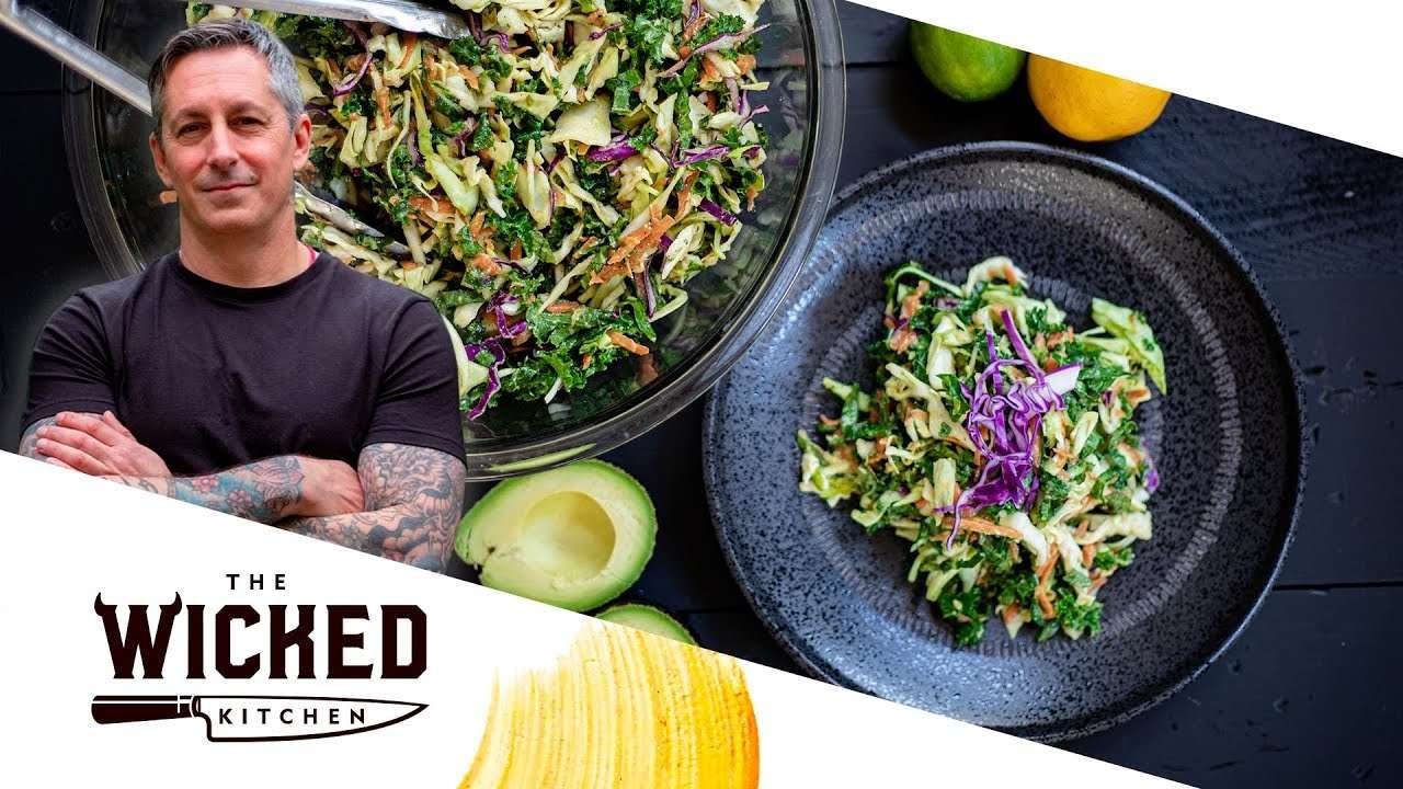 NO OIL x2! Avocado Slaw + Cucumber Ranch Slaw – Healthy Easy Vegan Recipes! | The Wicked Kitchen