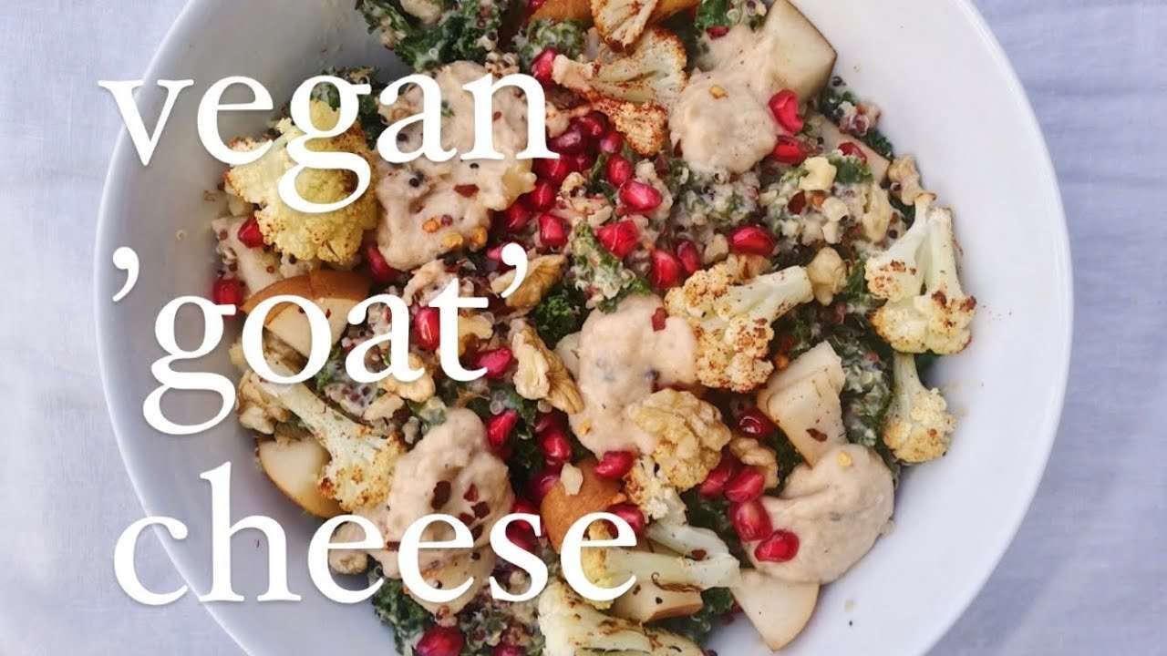 Vegan GOAT CHEESE Salad Recipe I Cauliflower Cheese Sauce