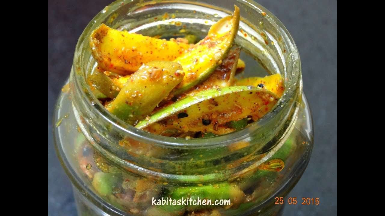 Traditional Raw Mango pickle-Aam Ka Achar Recipe Step by Step-How to make Mango Pickle Easy Recipe