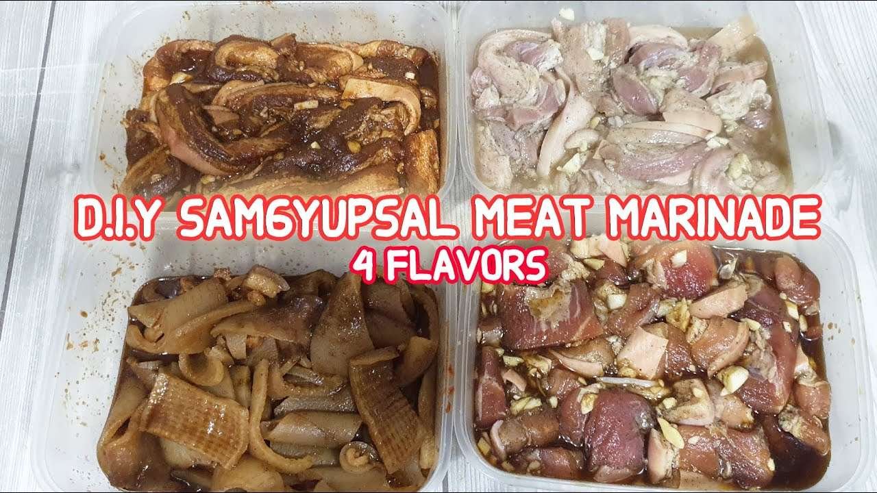 4 Easy Flavors SAMGYUPSAL Meat Marinade Recipe | DIY | Homemade