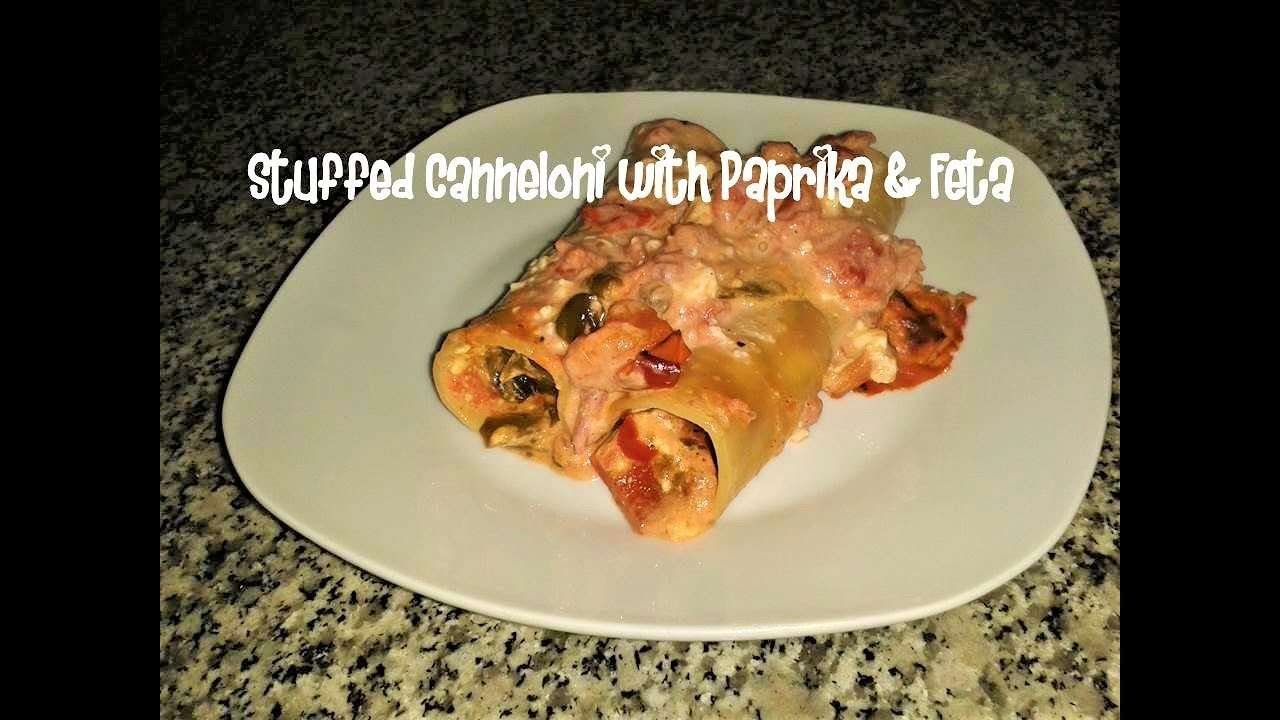 Stuffed canneloni with paprika & feta recipe