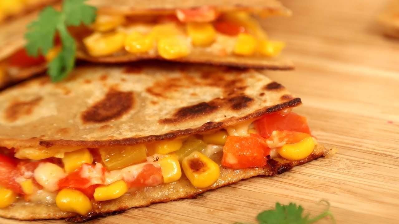 Vegetable Quesadillas Recipe | How To Make Quesadillas | Divine Taste With Anushruti