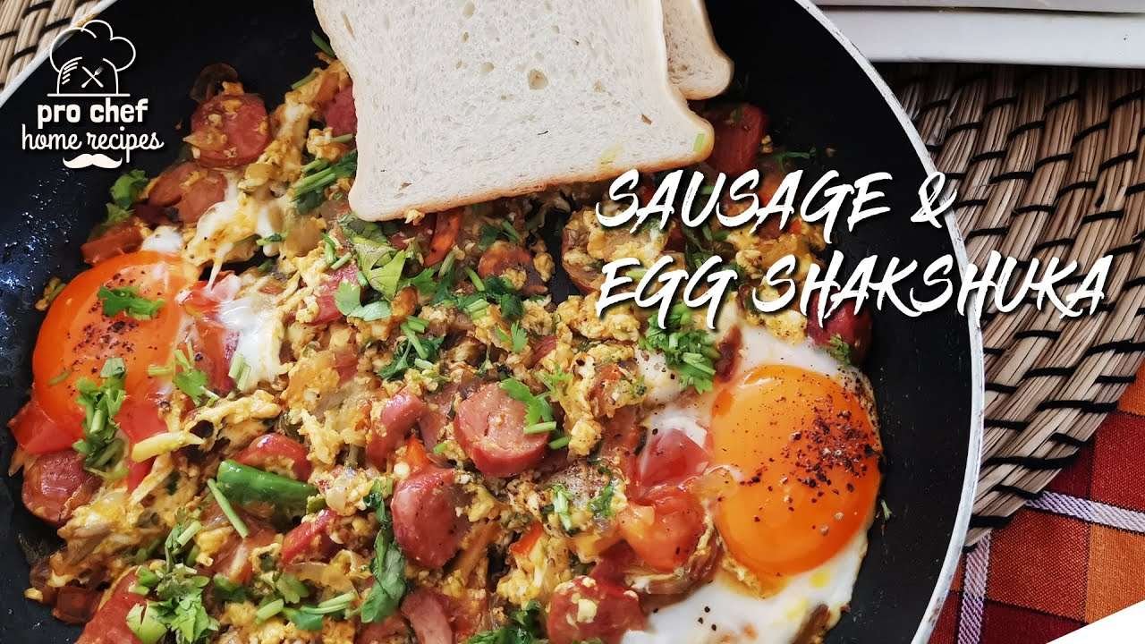 Sausage & egg Shakshuka I No Oven I Easy breakfast recipe I Sausage & egg healthy dishes