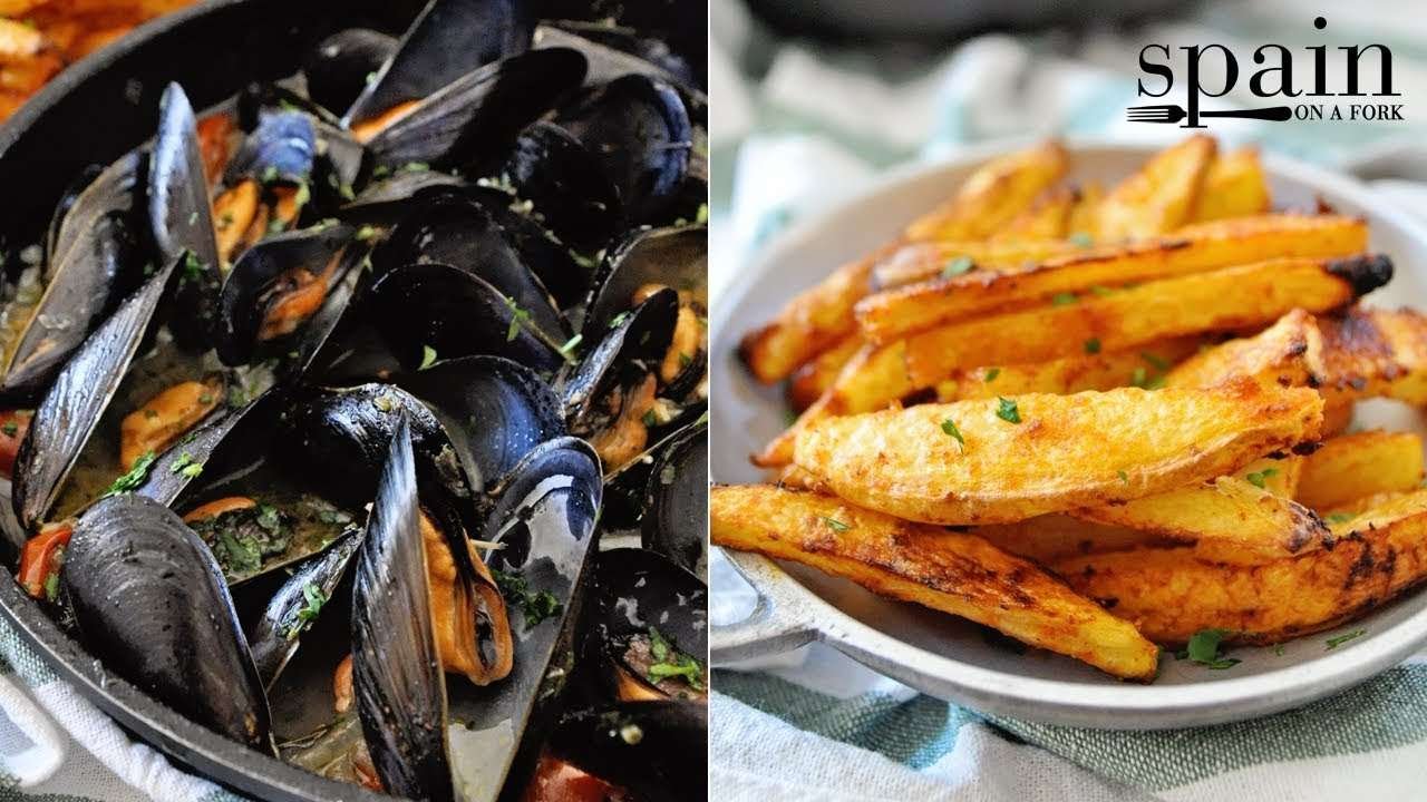 Drunken Mussels with Paprika Garlic French Fries