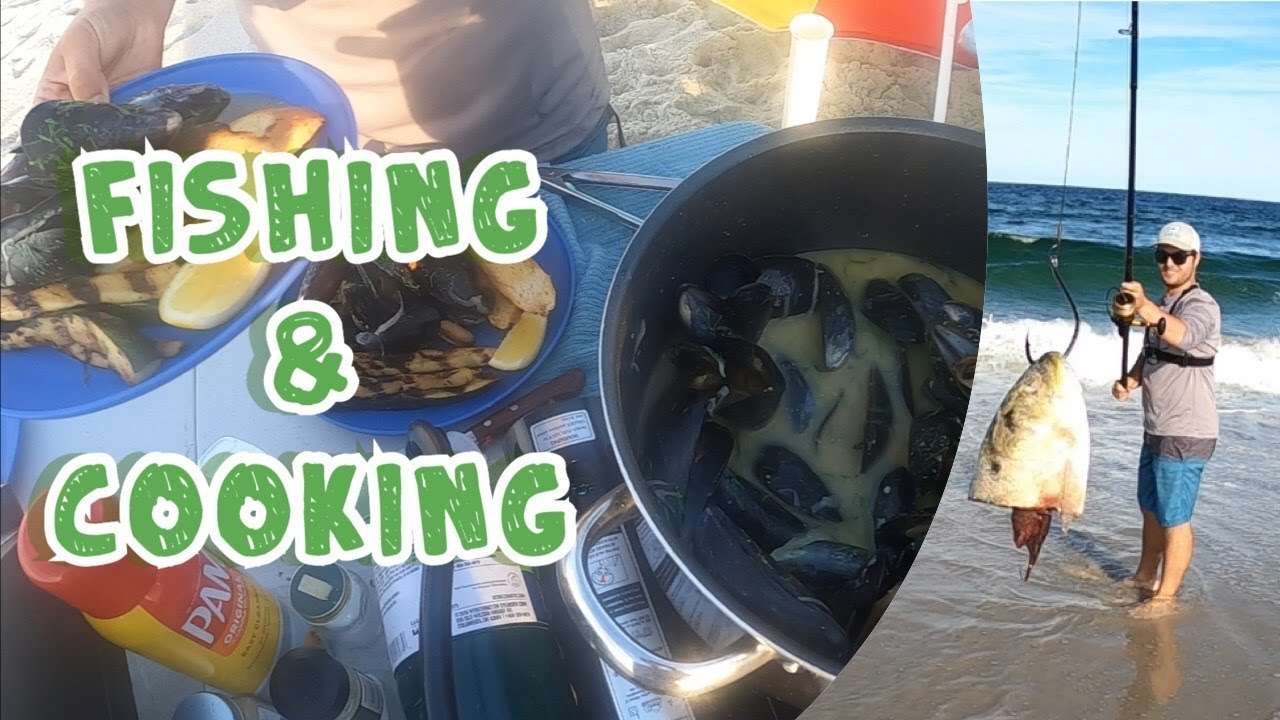 Evening Surf Fishing Trip! Cooking Fennel Beer Mussels On The Beach!