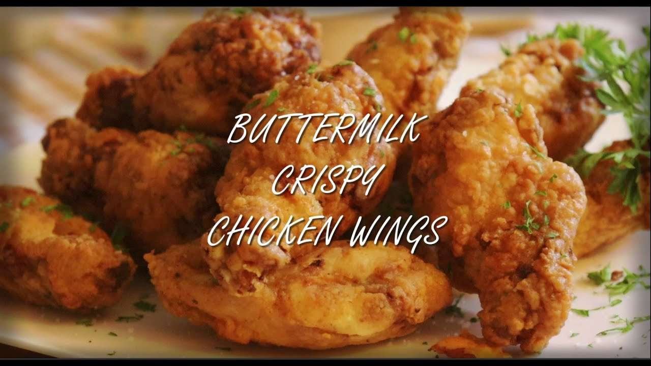 Buttermilk Crispy Chicken Wings / Deep Fried Chicken Wings Recipe with Ranch Dressing