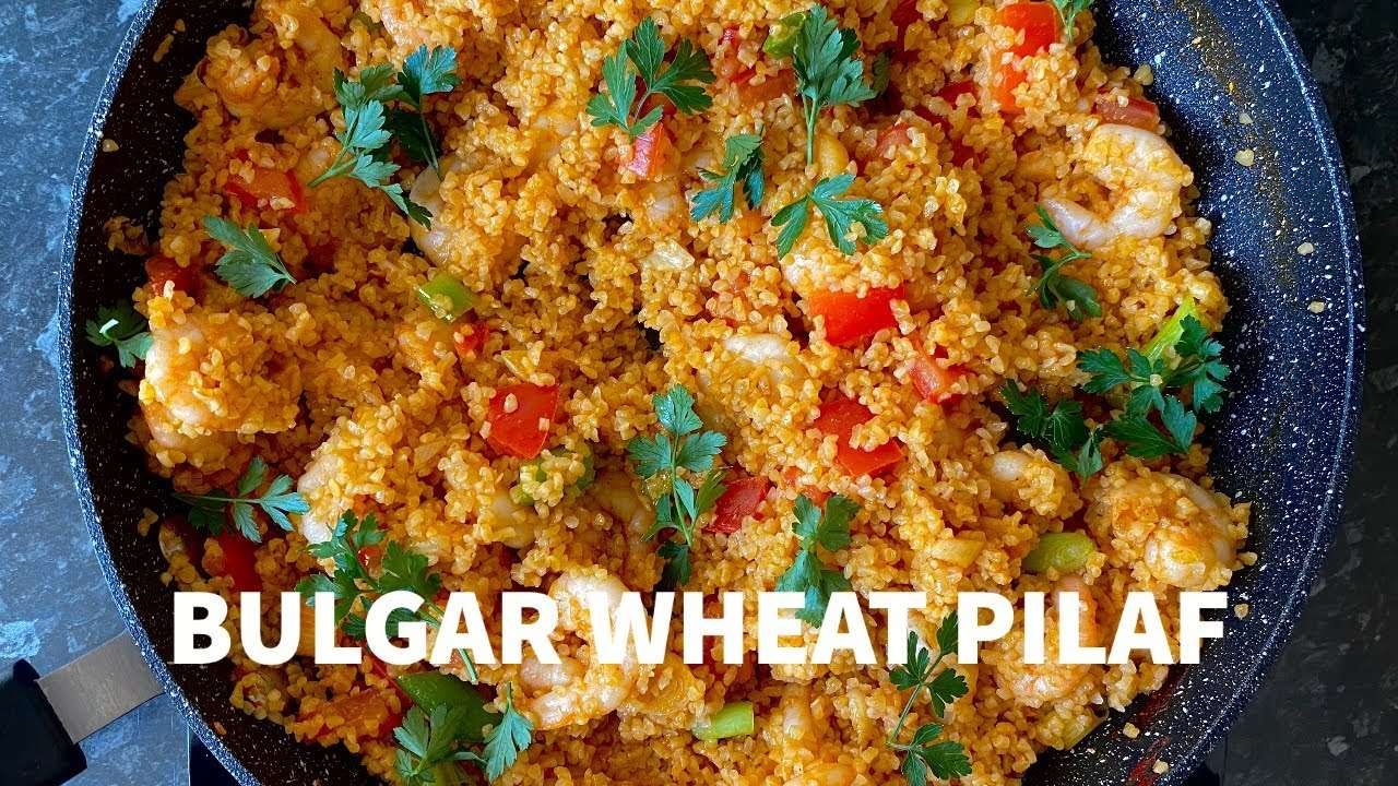 Bulgar Wheat Pilaf Recipe | Bulgar Recipe | Tomato and Prawns | Healthy Easy Rice Alternative
