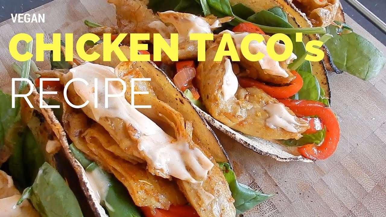 VEGAN Taco's with v-chicken and caramelized onions and paprika's