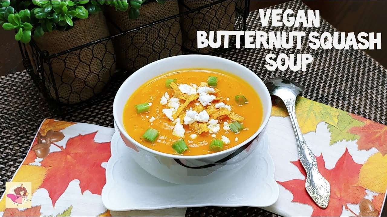 ROASTED BUTTERNUT SQUASH SOUP VEGAN | EASY, HEALTHY BUTTERNUT SQUASH RECIPE