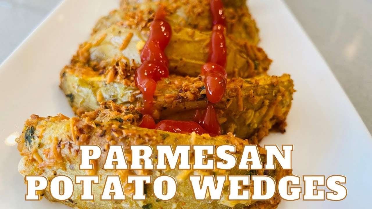 Baked Parmesan Potato Wedges | Garlic Baked Potato Wedges | Potato Wedges Recipe