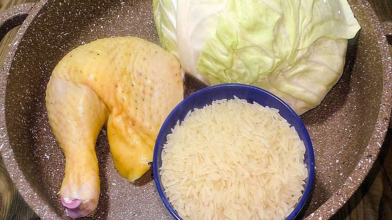 Рис, Курица и Капуста – Простой Рецепт УЖИНА в одной сковороде!