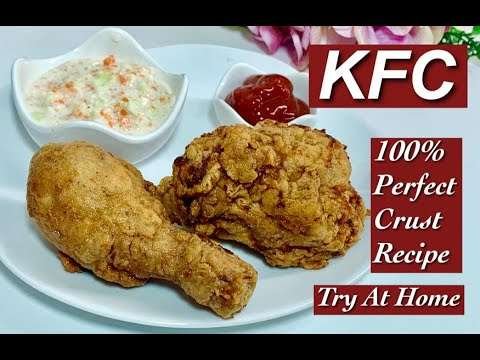 KFC | Crispy Fried Chicken Easy Recipe at Home | Hot & Spicy | Original & Delicious | with coleslaw