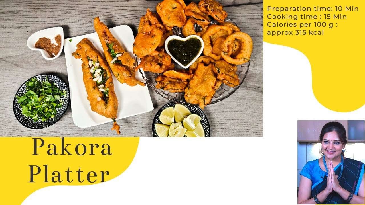 [English] Indian Snack Recipe : Pakora | Bhajji Recipe | Assorted Pakoras | Pakodas