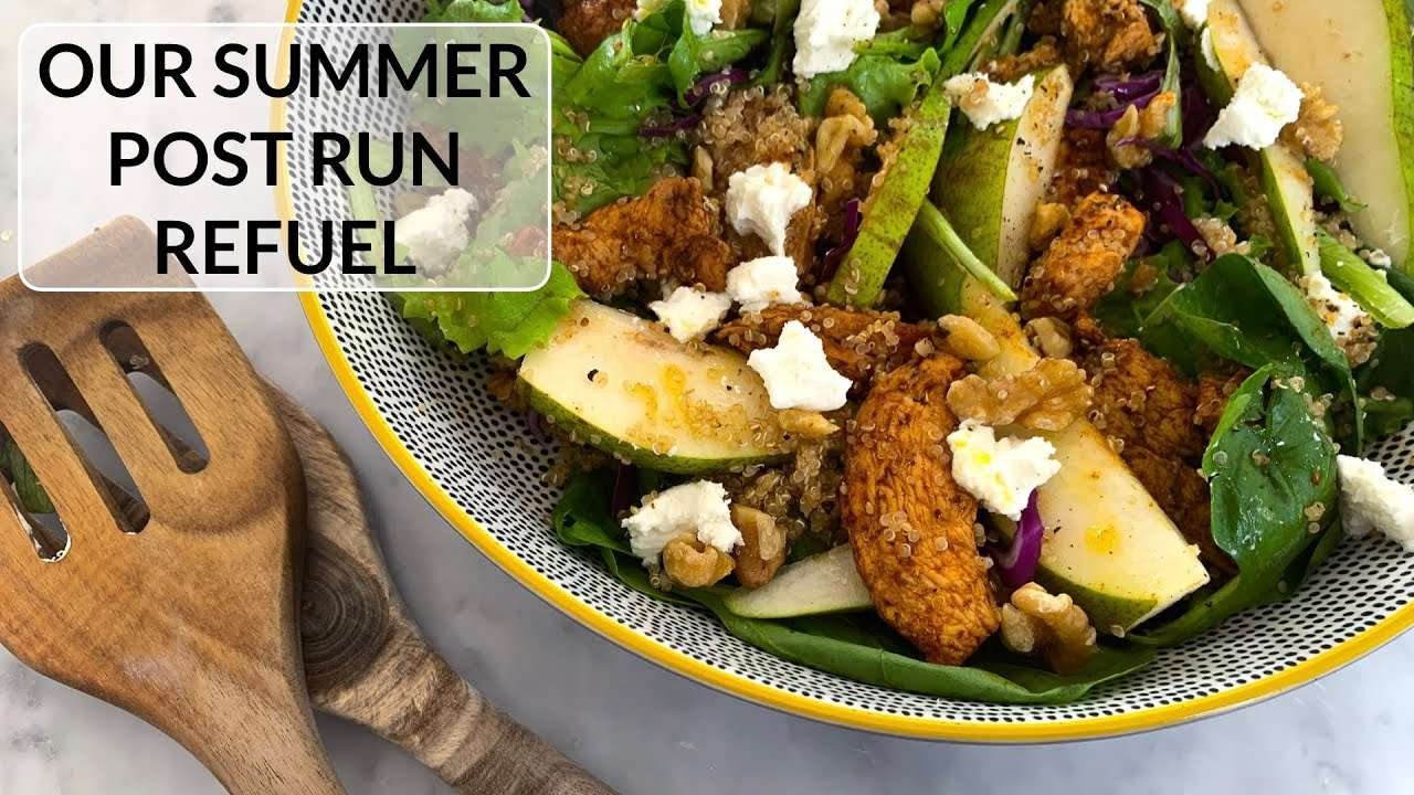 Paprika Chicken, Pear, Goats Cheese and Quinoa salad