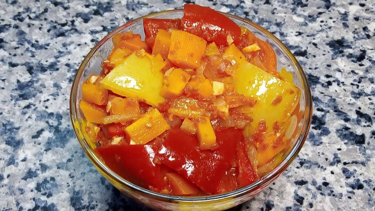 Закуска по-венгерски с чесноком. Лечо 🌟 Hungarian vegetables 🌟 Macar meze tarifi