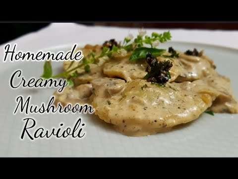 Homemade Creamy Mushroom Ravioli