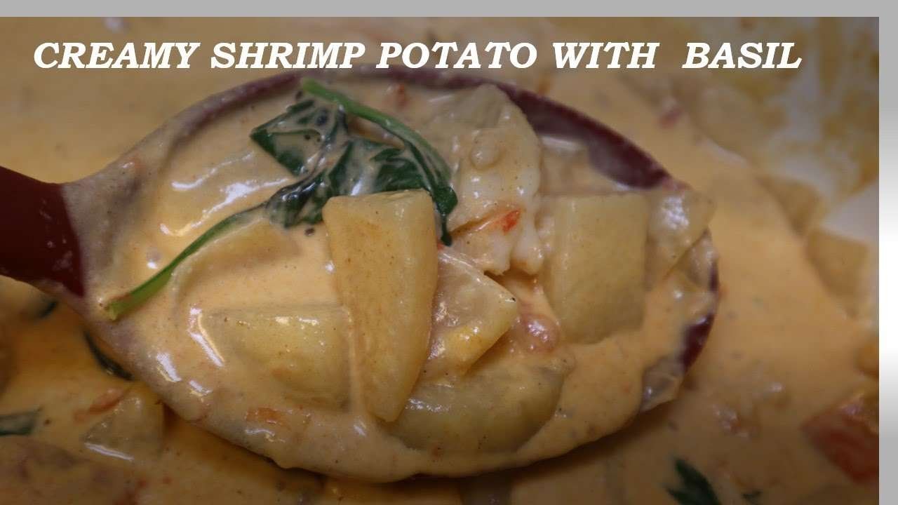Homemade Creamy Shrimp Potato with Basil WITH ONLY 5 SHRIMP | QUICK & EASY TO MAKE