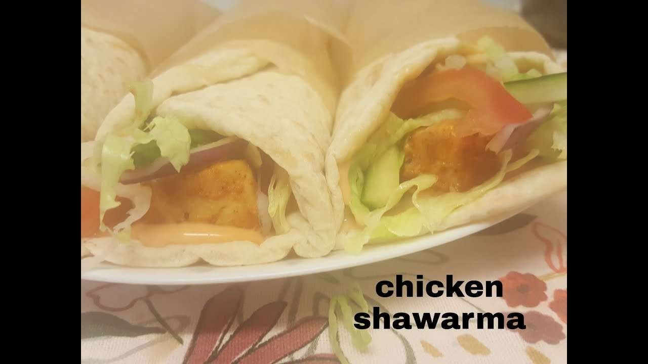 Chicken shawarma recipe||homemade pitta bread recipe