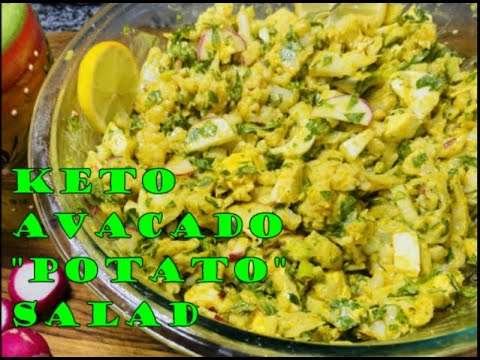 Keto Cauliflower Avocado Potato Egg Salad. Its Creamy Low Carb Gluten Free with Mediterranean flavor