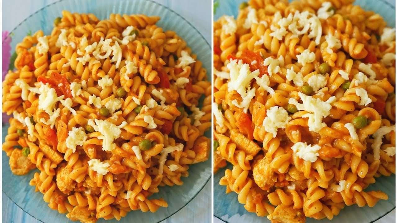 Cheese Masala Pasta Recipe Indian Style | Spicy Masala Pasta