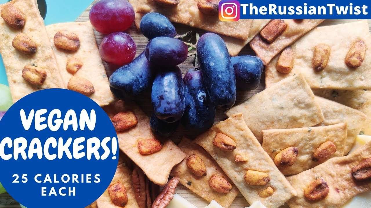 VEGAN CRUNCHY CRACKERS – 30 CALORIES EACH! 15 MINUTE RECIPE – HEALTHY SNACK IDEA – DELICIOUS!