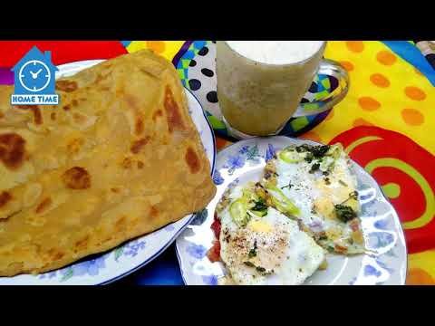 Afghani Breakfast with zerray wali Lasii | Shakshuka (omelette) Recipe by Home Time | Square Pratha