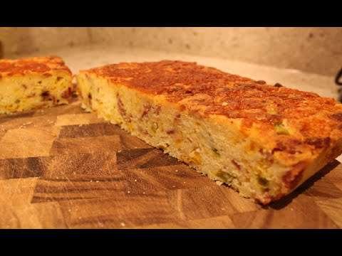 Bacon Cheddar Jalapeño Cornbread with Cilantro Paprika Butter