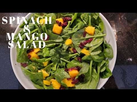 #SpinachSalad #MangoRecipe Spinach & Mango Salad