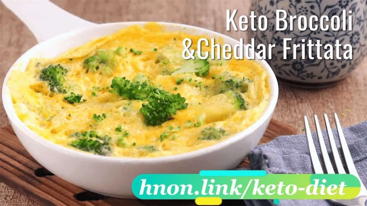 Keto Broccoli and Cheddar Frittata  |  Keto Diet Recipe