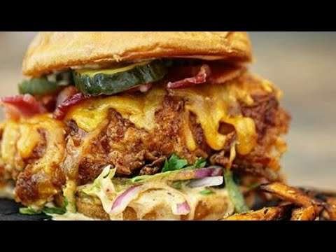 chicken burger with burger sauce.
