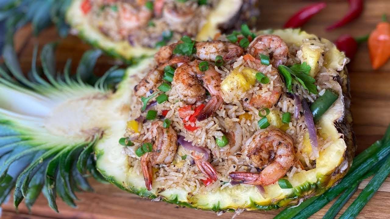 The Best Pineapple Shrimp Fried Rice! -Caribbean Style