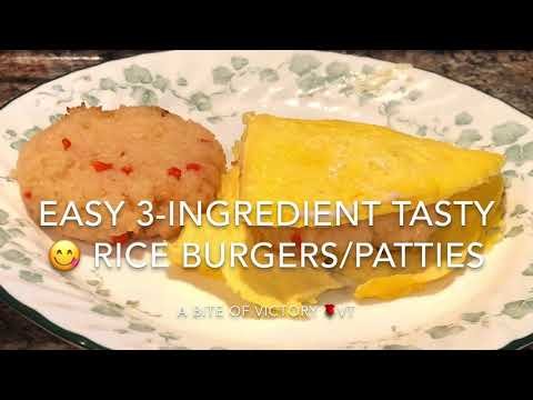 EASY RICE BURGER / PATTIES RECIPE (VEGAN 3 INGREDIENTS)