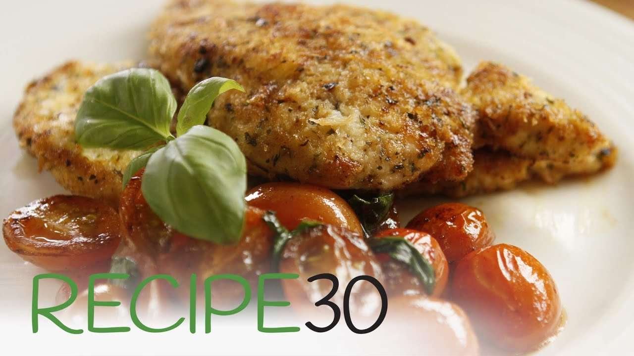 Italian Chicken Schnitzel – WIth a Parmesan herb crust -By RECIPE30.com